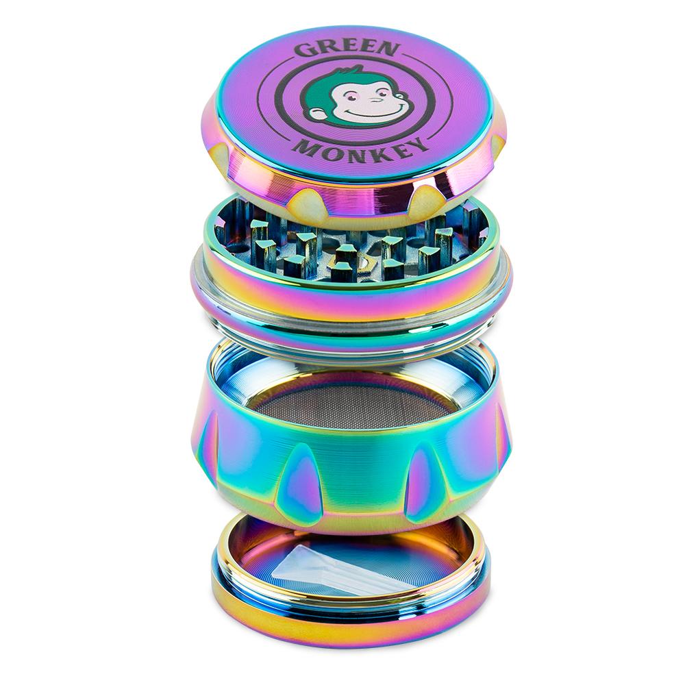 Green Monkey Grinder - Baboon Crown - Rainbow - 63mm