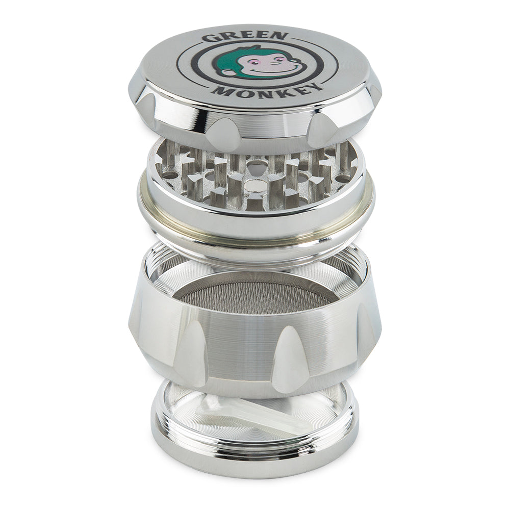 Green Monkey Baboon Crown Grinder - Silver - 50MM