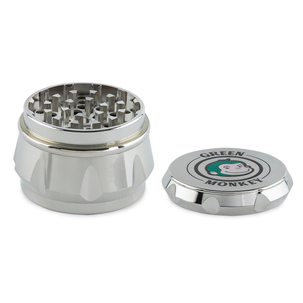 Green Monkey Baboon Crown Grinder - Silver - 50MM