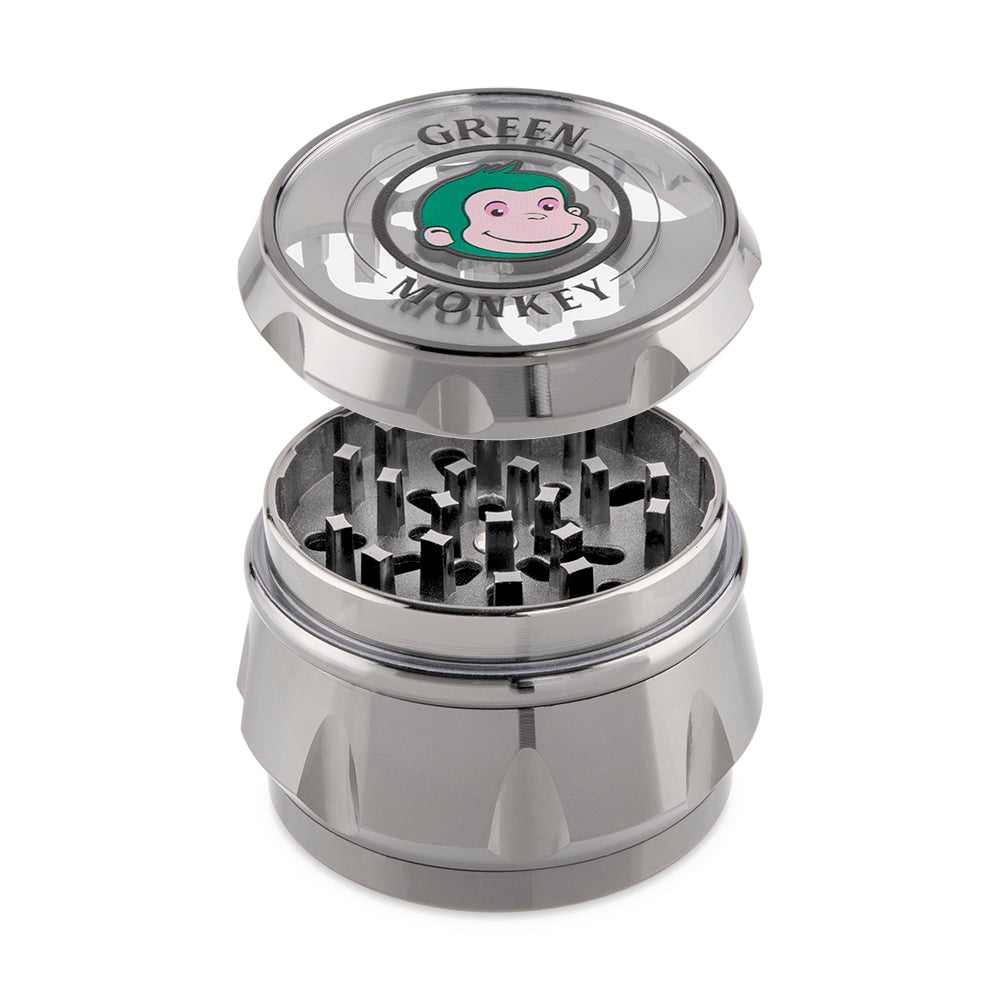 Green Monkey Baboon Crown Grinder - Silver - 63MM