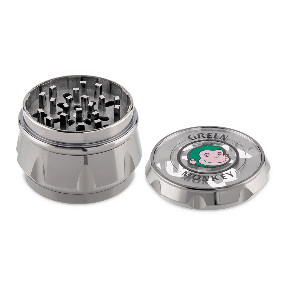 Green Monkey Baboon Crown Grinder - Silver - 63MM