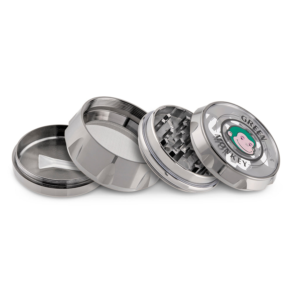 Green Monkey Baboon Crown Grinder - Silver - 63MM