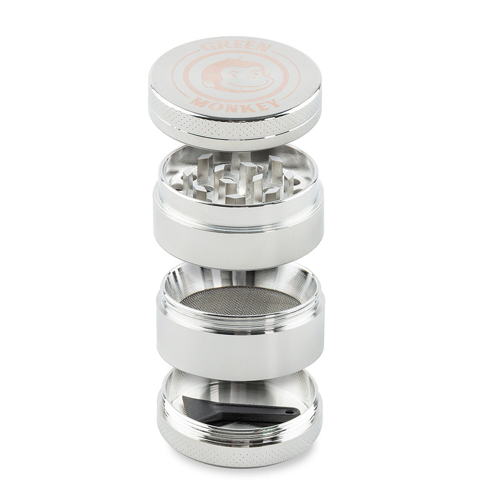 Green Monkey Capuchin Grinder - Silver - 40MM