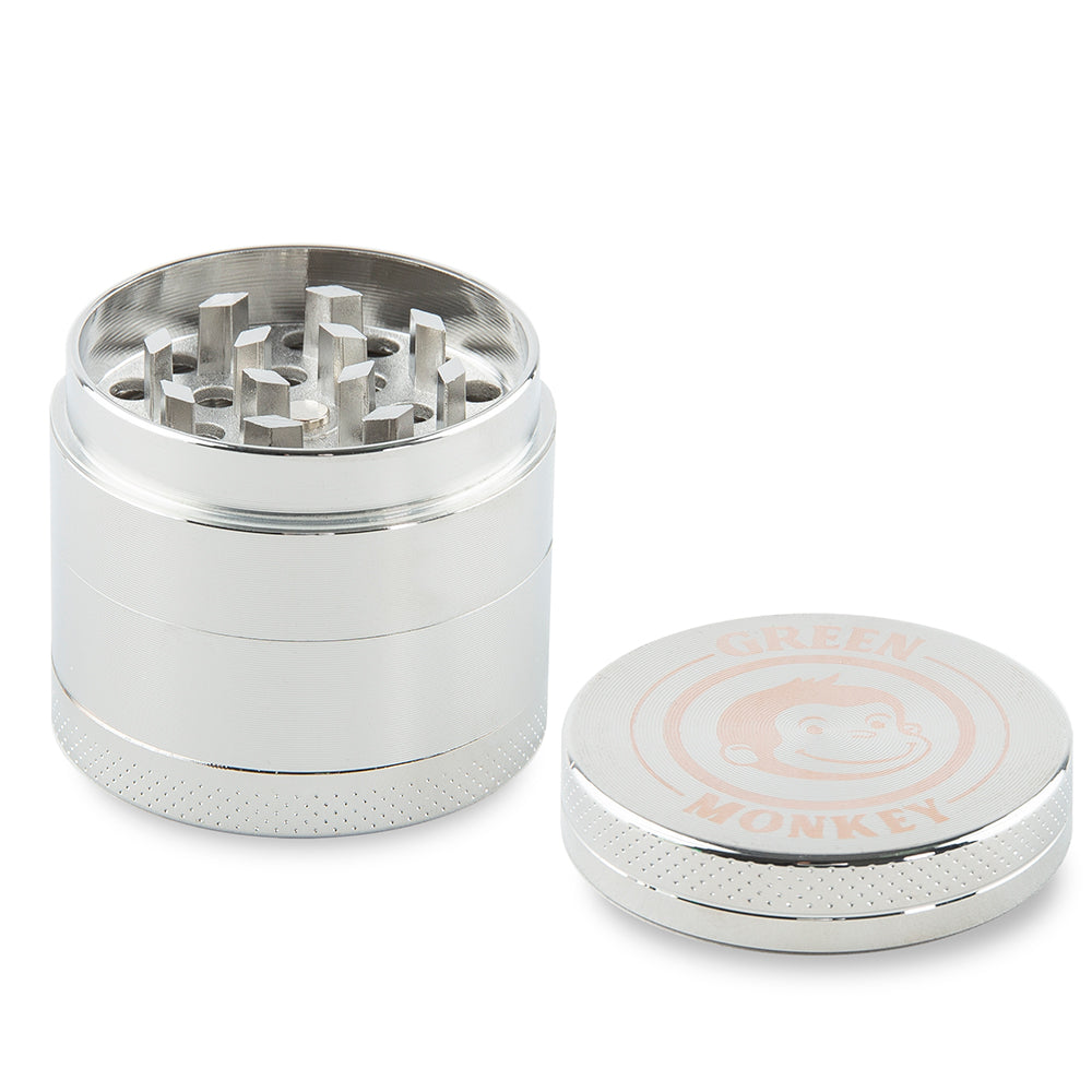 Green Monkey Capuchin Grinder - Silver - 40MM