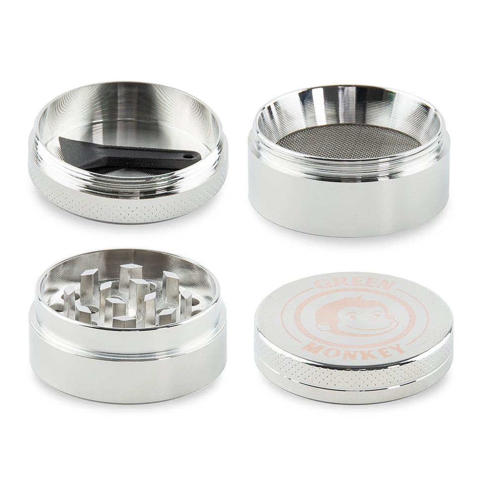 Green Monkey Capuchin Grinder - Silver - 40MM