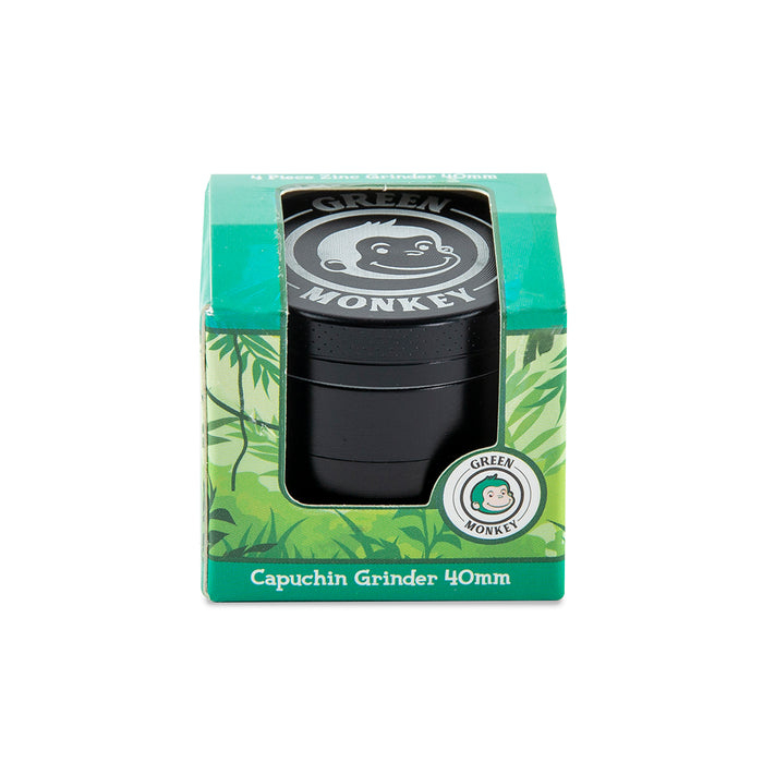 Green Monkey Capuchin Grinder - Black - 40MM