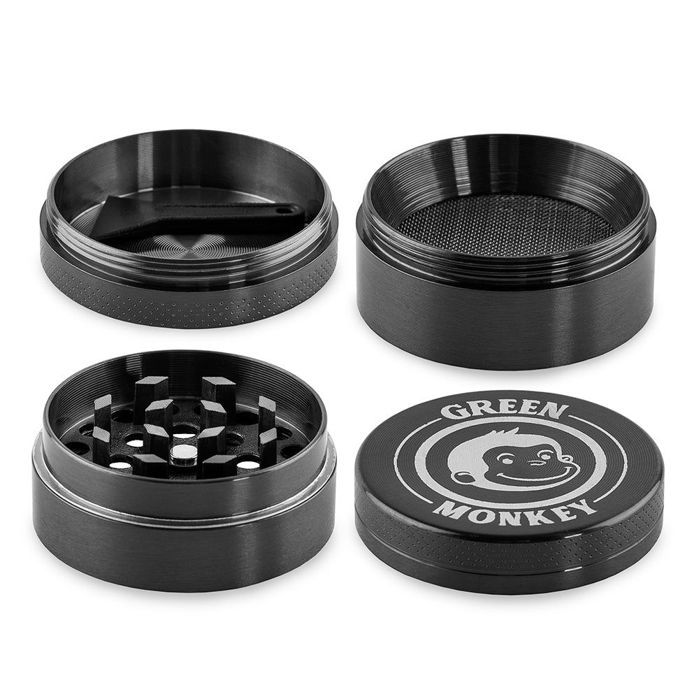 Green Monkey Capuchin Grinder - Black - 40MM