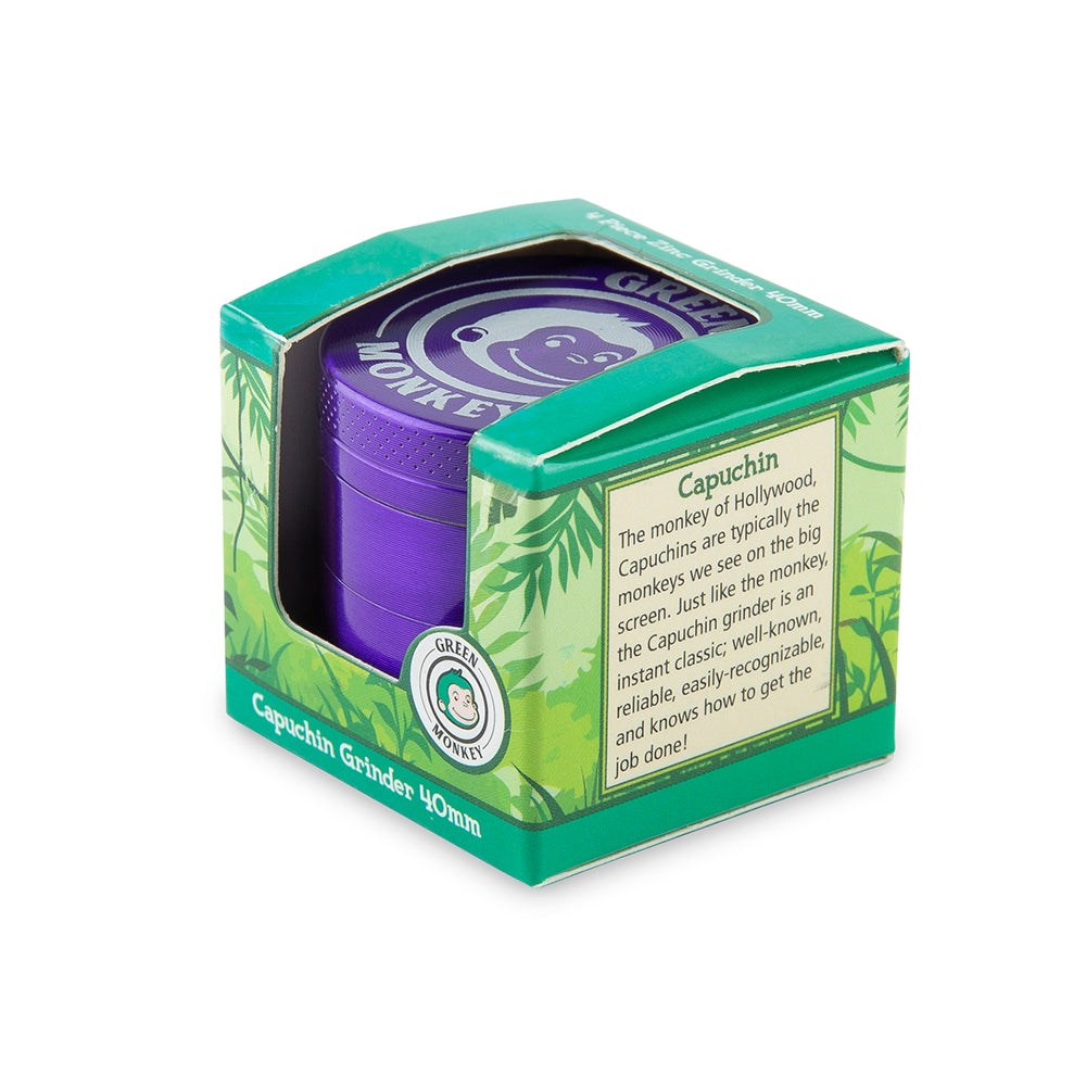 Green Monkey Capuchin Grinder - Purple - 40MM