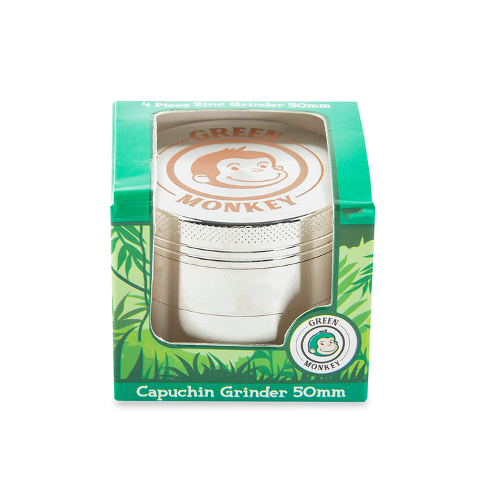 Green Monkey Capuchin Grinder - Silver - 50MM
