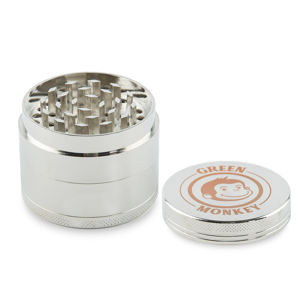 Green Monkey Capuchin Grinder - Silver - 50MM