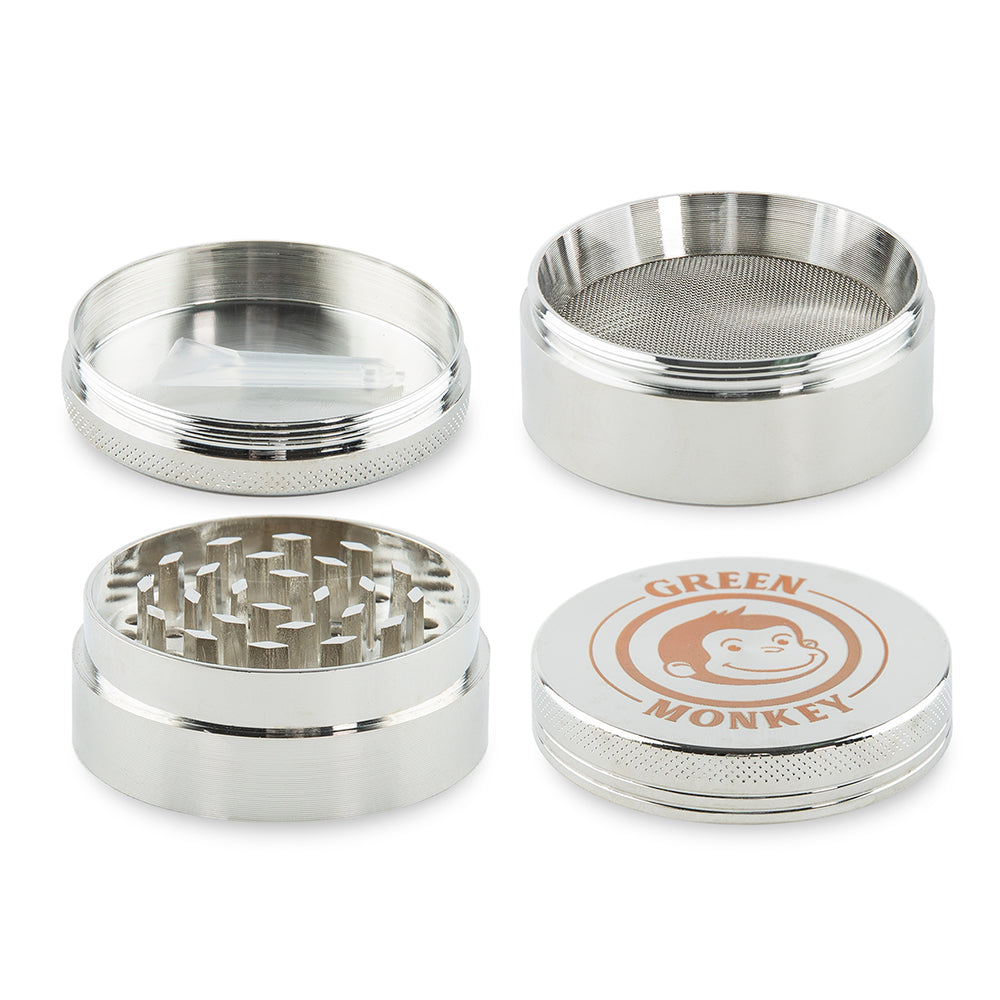 Green Monkey Capuchin Grinder - Silver - 50MM