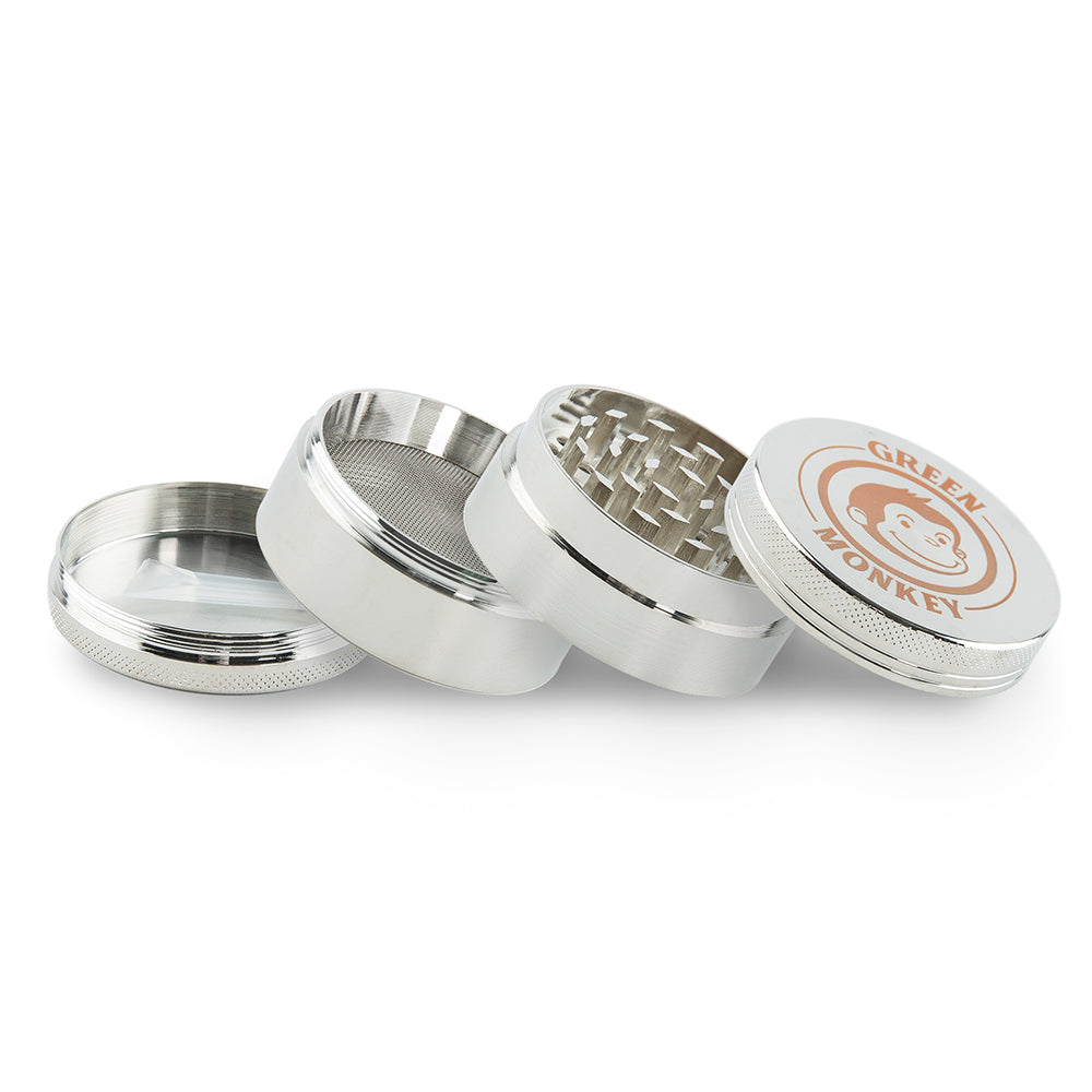 Green Monkey Capuchin Grinder - Silver - 50MM
