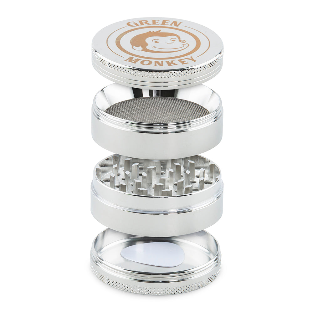 Green Monkey Capuchin Grinder - Silver - 63MM