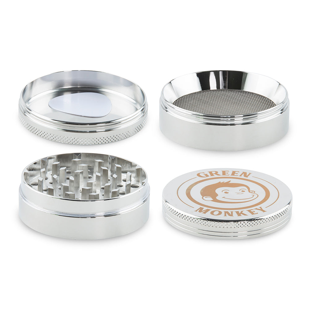 Green Monkey Capuchin Grinder - Silver - 63MM