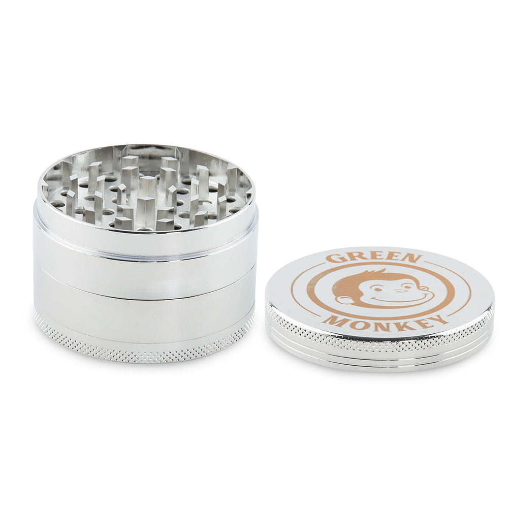 Green Monkey Capuchin Grinder - Silver - 63MM