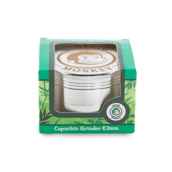 Green Monkey Capuchin Grinder - Silver - 63MM