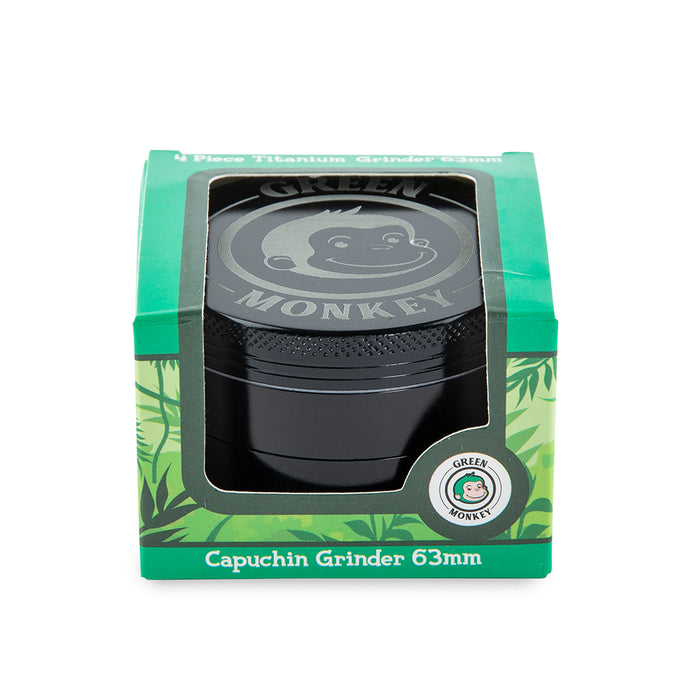 Green Monkey Capuchin Grinder - Black - 63MM