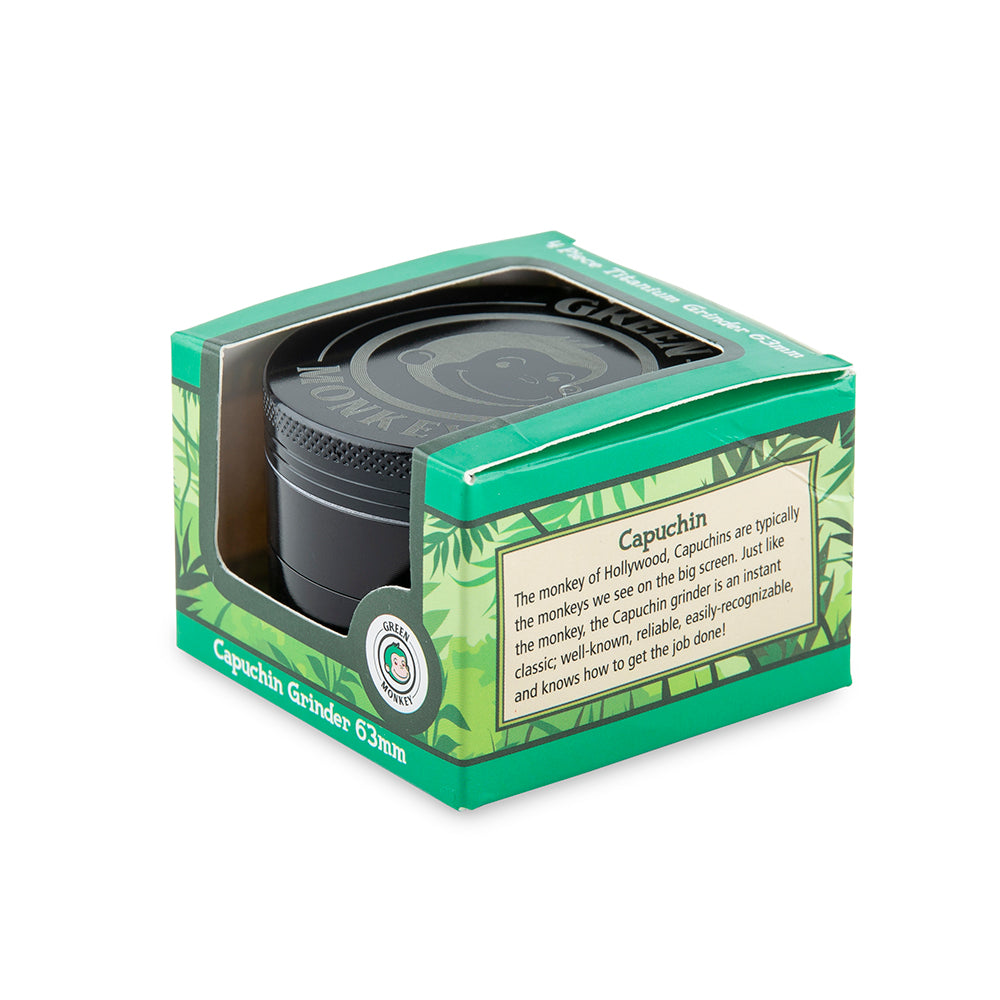 Green Monkey Capuchin Grinder - Black - 63MM