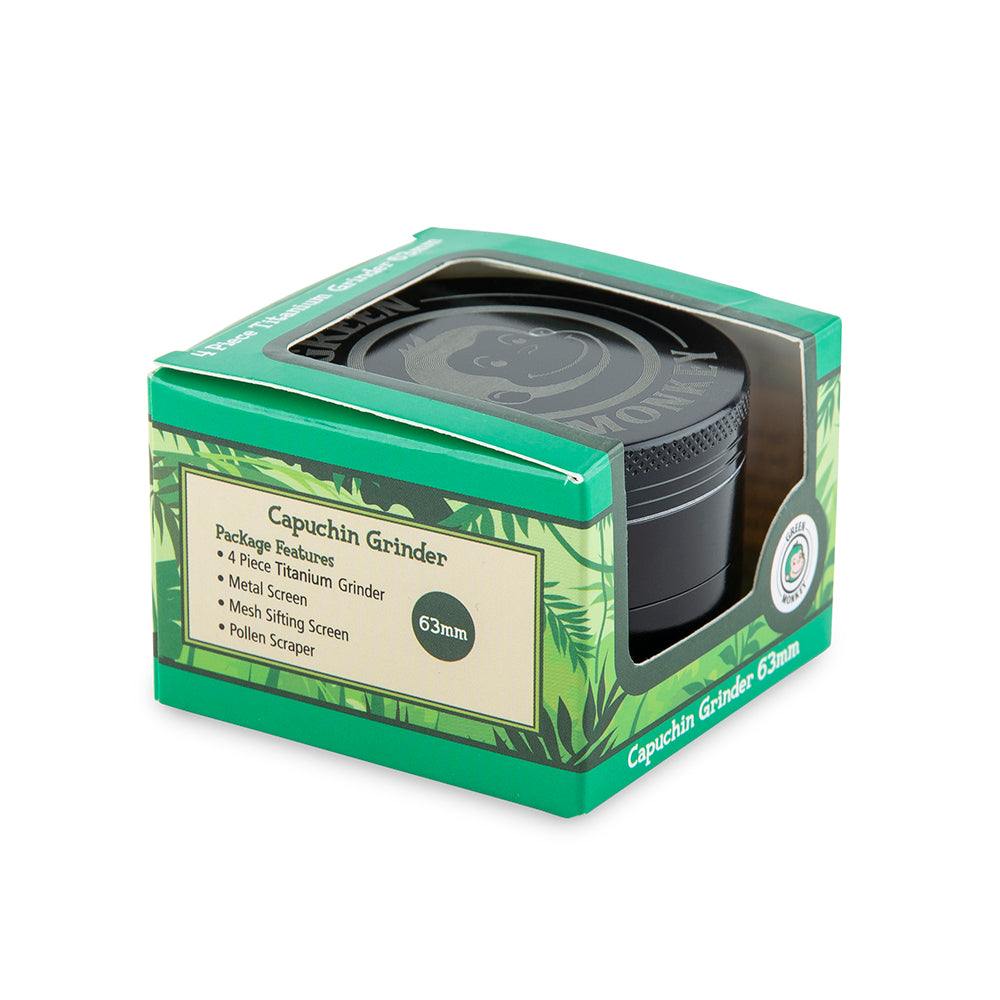 Green Monkey Capuchin Grinder - Black - 63MM