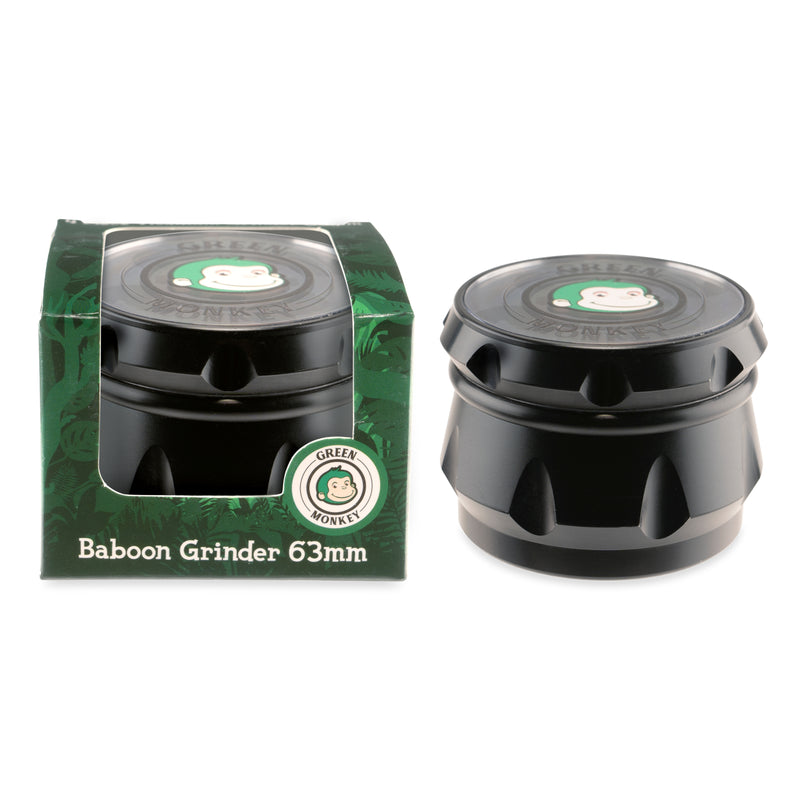 Green Monkey Grinder - Baboon Crown - 63mm - Black