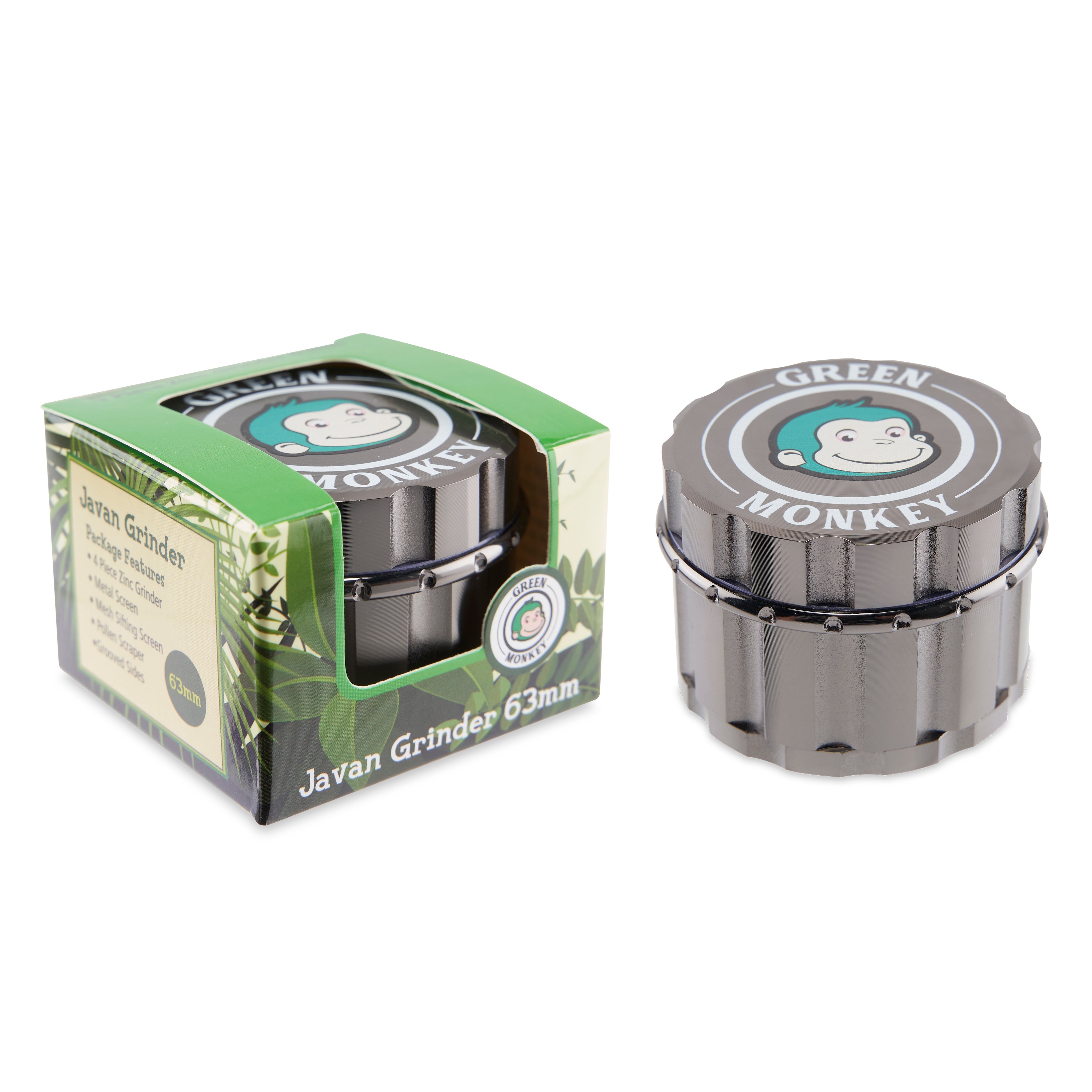Green Monkey Grinder - Javan - 63mm - Gunmetal – Green Monkey Grinders