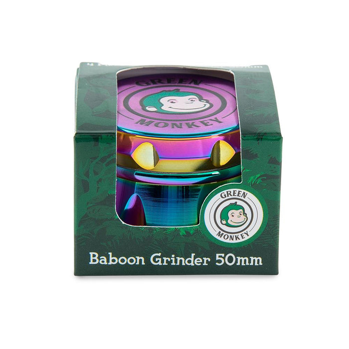 Green Monkey Grinder - Baboon Crown - Rainbow - 63mm