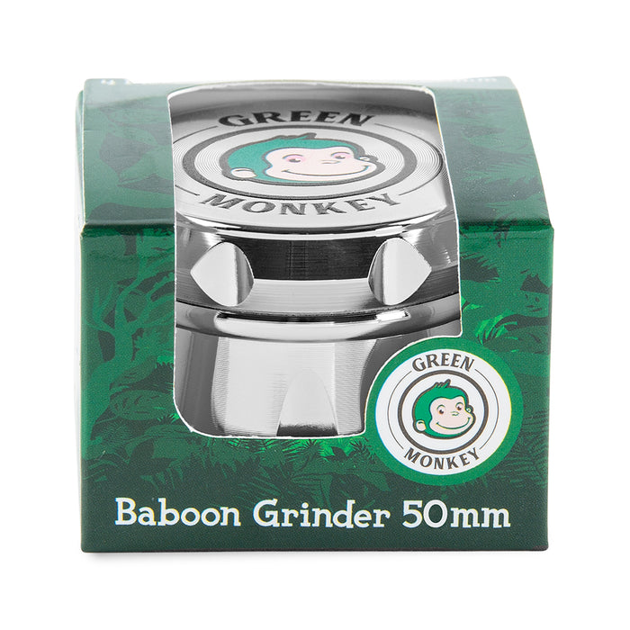 Green Monkey Baboon Crown Grinder - Silver - 50MM