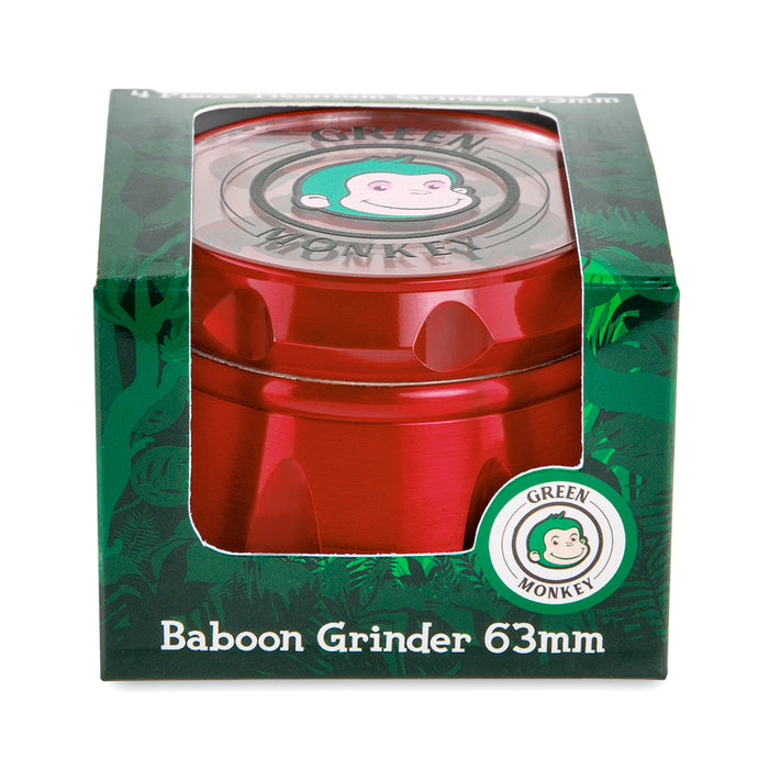 Green Monkey Baboon Crown Grinder - Red - 63MM